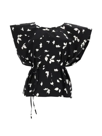 Alysi Elegantly Crafted Cotton Mini Top For Women In Black
