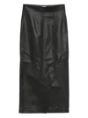 Alysi Leather Midi Skirt In Black