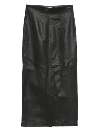ALYSI ALYSI LEATHER MIDI SKIRT