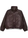 ALYSI LEATHER PUFFER JACKET