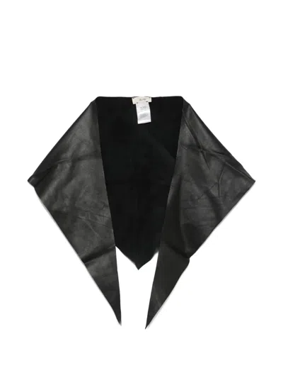 Alysi Leather Scarf In White