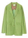 Alysi Single Breasted Long Sleeved Blazer In Green