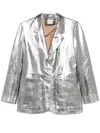 ALYSI ALYSI LEATHER SINGLE-BREASTED BLAZER JACKET