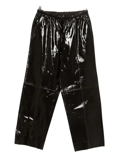 Alysi Leather Trousers In Brown