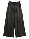 Alysi Leather Wide-leg Trousers In Black