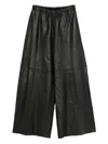 Alysi Leather Wide-leg Trousers In Black