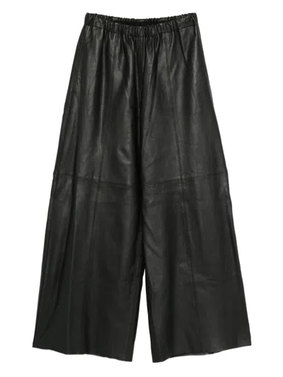 ALYSI LEATHER WIDE-LEG TROUSERS