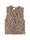 Alysi Leopard-pattern Button-up Vest In Brown