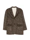 Alysi Leopard-print Notched-lapel Coat In Brown