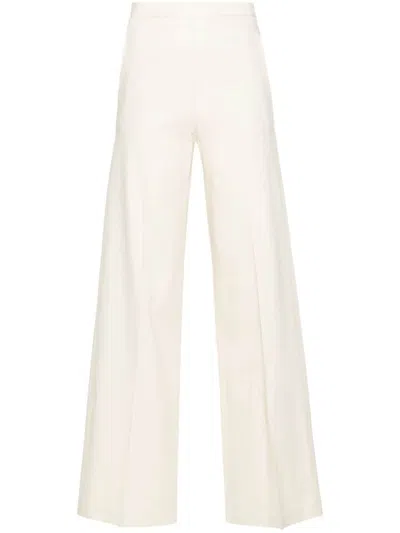 Alysi Linen Blend Tailored Trousers In Beige