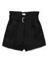 Alysi Black Linen Bermuda Shorts