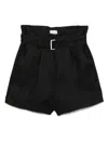 Alysi Black Linen Bermuda Shorts In Black