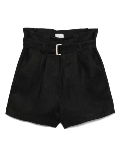 Alysi Linen Bermuda Shorts In Black