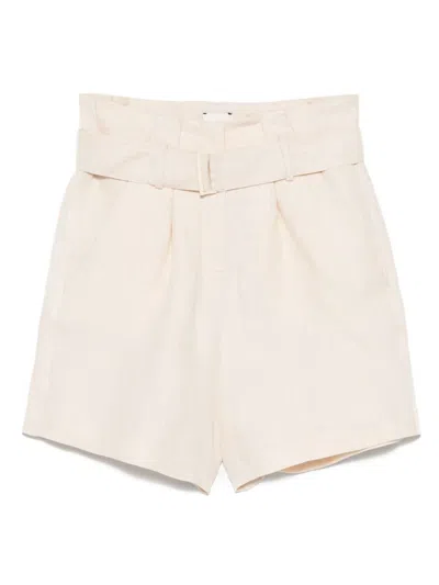 Alysi Linen Bermuda Shorts In Powder