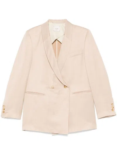 ALYSI ALYSI LINEN BLEND DOUBLE-BREATED JACKET