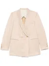 ALYSI ALYSI LINEN BLEND DOUBLE-BREATED JACKET