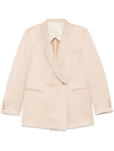 ALYSI ALYSI LINEN BLEND DOUBLE-BREATED JACKET