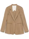Alysi Linen Blend Single-breasted Blazer Jacket