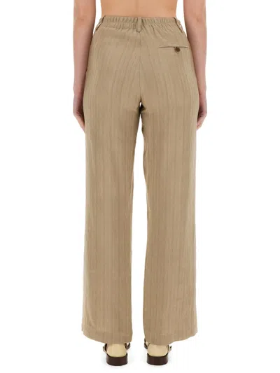 Alysi Linen Pants In Brown