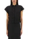 Alysi Cropped Linen Shirt With Classic Collar