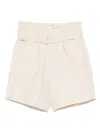 Alysi Linen Bermuda Shorts In Neutrals