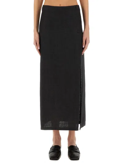 ALYSI ALYSI LINEN SKIRT WITH SLIT