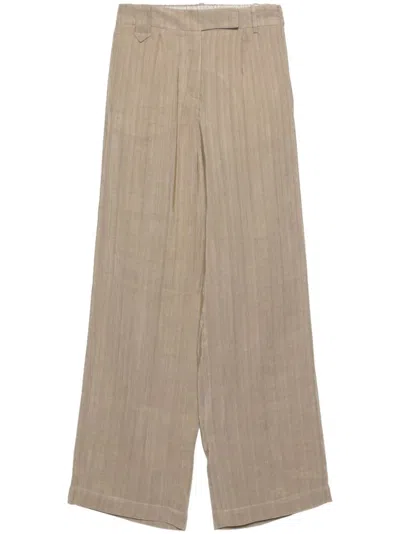 Alysi Linen Trousers In Beige