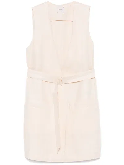 Alysi Linen Vest In Beige