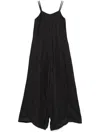 Alysi Linen Wide-leg Jumpsuit In Black