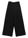 Alysi Linen Wide Leg Trousers In Black
