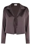 Alysi Liquid Satin Shirt With Straps