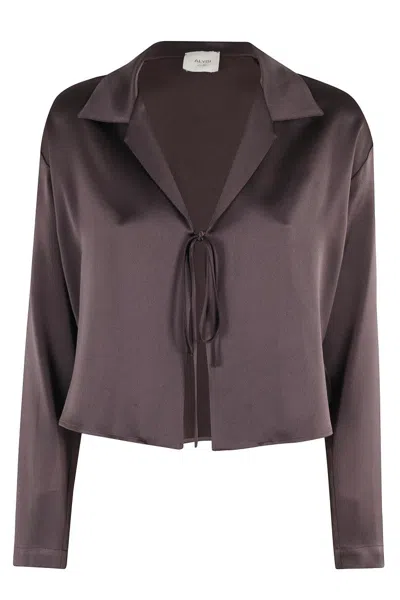 Alysi Liquid Satin Shirt With Straps
