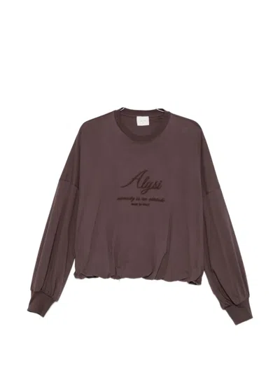 Alysi Logo-embroidered Elasticated-hem Sweatshirt In Multi