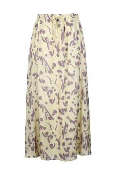Alysi Long Silk Skirt With Slip - Yellow/purple In Multi
