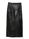 Alysi Leather Midi Skirt