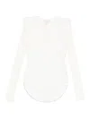 Alysi Long-sleeve Bodysuit In White