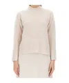 Alysi Chocolat Woman Turtleneck Light Pink Size S Virgin Wool In Ivory