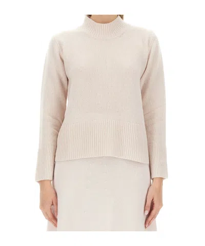 Alysi Long Sleeve Sweater In Beige