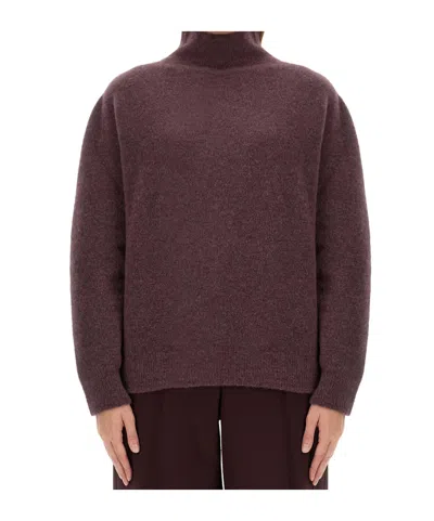 Alysi Long Sleeve Sweater In Red