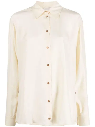 Alysi Woman Shirt Cream Size 4 Silk In White