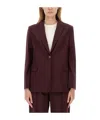 Alysi Single-breasted Blazer In Brown