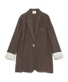 Alysi Long-sleeved Suit Jacket In Brown