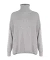 Alysi Long Sleeved Turtleneck Knitted Jumper In Gray