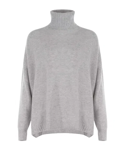 Alysi Long Sleeved Turtleneck Knitted Jumper In Gray
