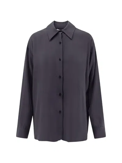 Alysi Long-sleeve Button-up Shirt In Blue