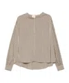 Alysi Beige Regular Stripes Shirt In Brown