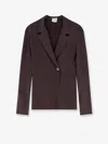 Alysi Single-button Lapel Blazer In Brown