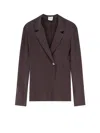 Alysi Single-button Lapel Blazer In Brown