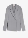 Alysi Single-button Lapel Blazer In Gray