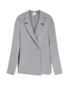 Alysi Single-button Lapel Blazer In Gray